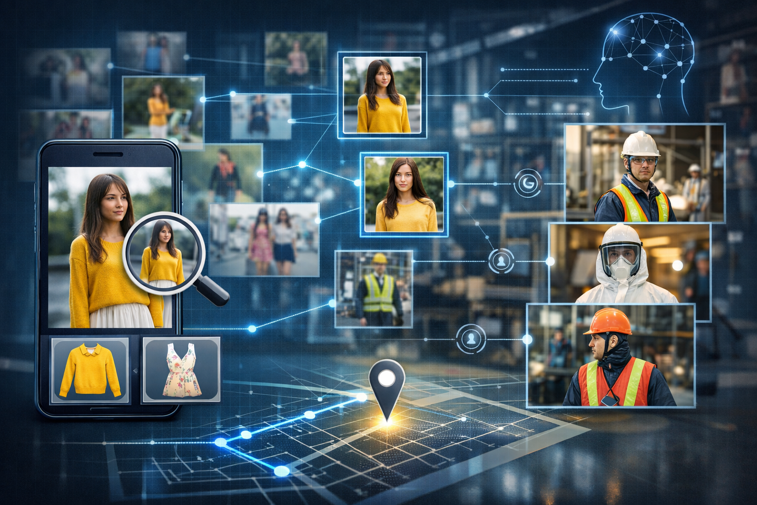 Supports image-to-image search and feature extraction (e.g., clothing color, PPE equipment, and other special objects), quickly locating targets or anomalies from massive datasets for simplified analysis.